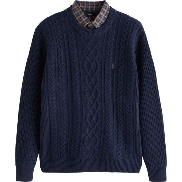 Next Sveter modrá / tmavomodrá / sépiová / biela 66868146