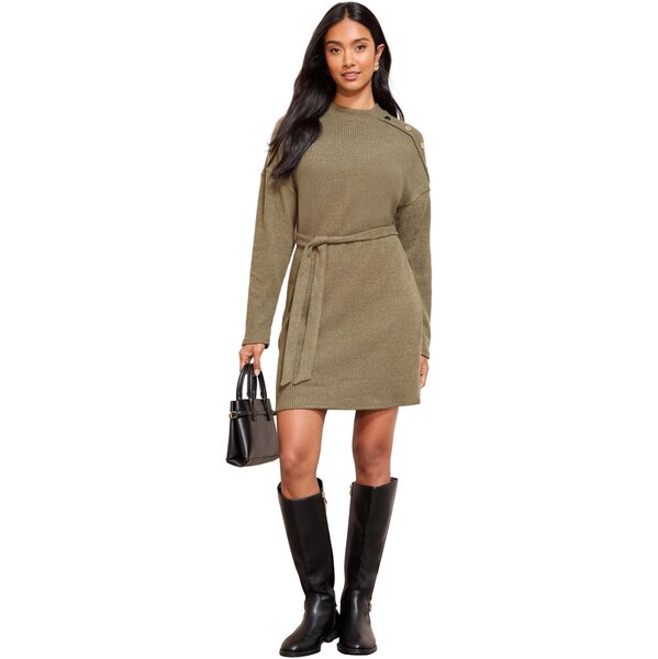 Friends Like These Pletené šaty kaki 66868143