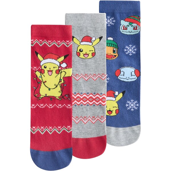 Next Ponožky enciánová / žltá / sivá melírovaná / červená 66868227