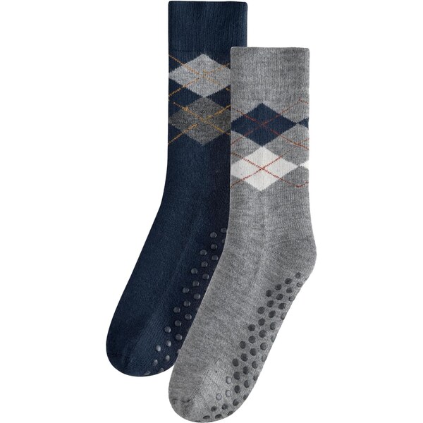 Next Ponožky námornícka modrá / hnedá / sivá melírovaná / biela 66868221