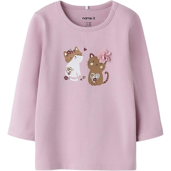 NAME IT Tričko NBFTANYA karamelová / rosé / karmínovo červená / biela 66868416
