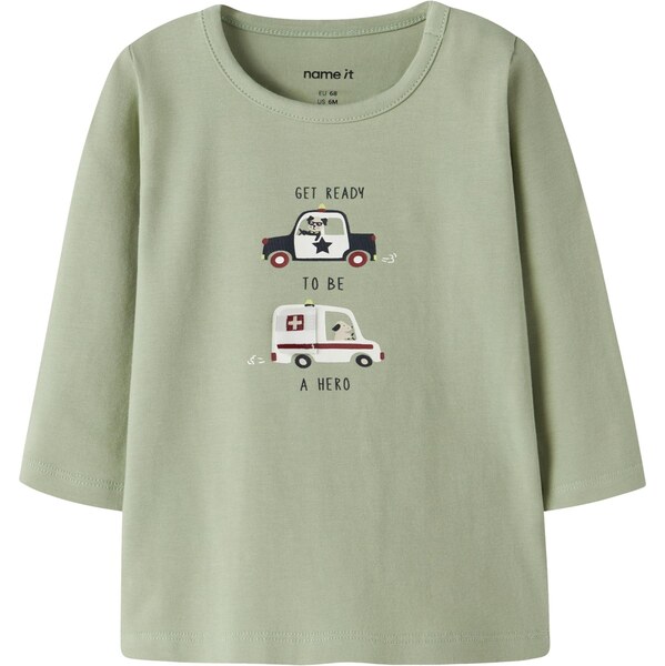 NAME IT Tričko NBMTINUS pastelovo zelená / tmavočervená / čierna / 66868426