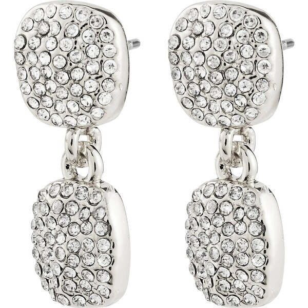 Pilgrim Náušnice Ember strieborná / priehľadná 66868459