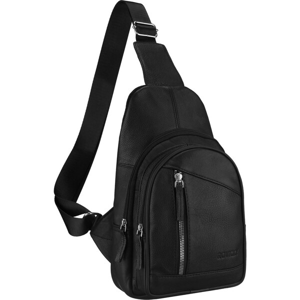 Kožená mestská taška na jedno rameno v čiernej farbe - Rovicky 66864895
