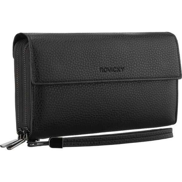 Čierna pánska príručná crossbody taška na dokumenty z ekologickej kože 66864903