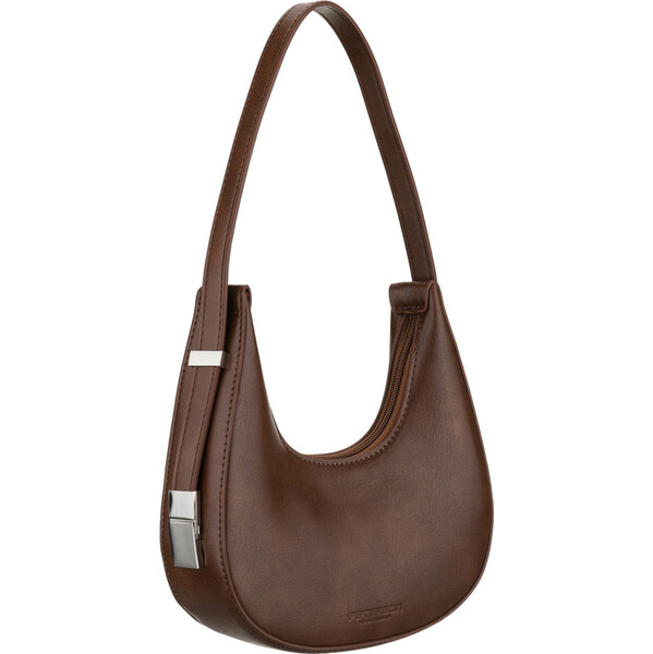 Peterson Dámska hnedá bagetová crossbody kabelka z ekologickej kože 66864907