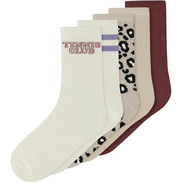 NAME IT Ponožky NKFVILDE tmavošedá / tmavočervená / čierna / biela 66875498