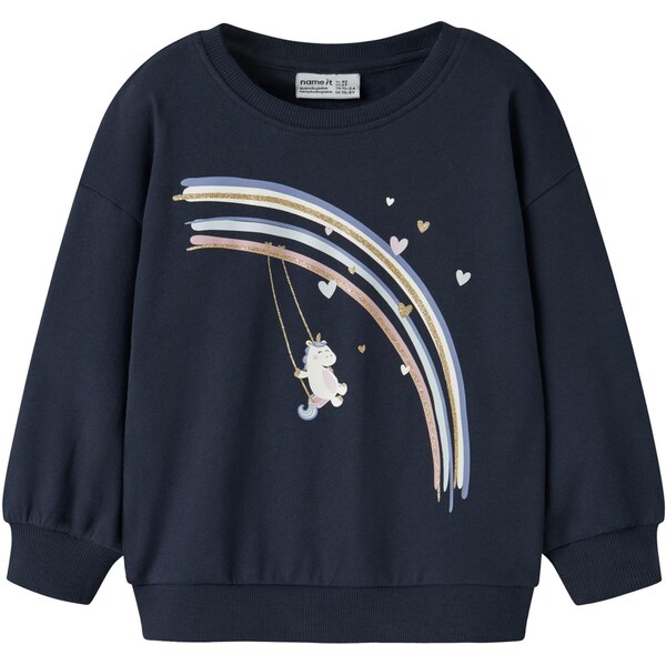 NAME IT Mikina NMFValona tmavomodrá / zlatá / orgovánová / biela 66875521