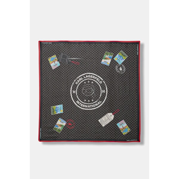 Šatka s prímesou hodvábu Karl Lagerfeld IKON MONOGRAM 66879211