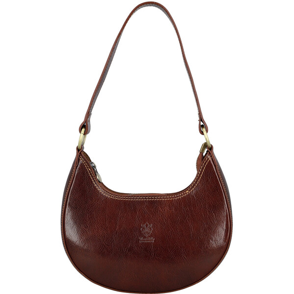 Dámska kožená kabelka na rameno hnedá - Delami Vera Pelle Anissa hnedá 66890741