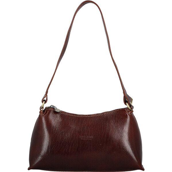 Dámska kožená kabelka na rameno hnedá - Delami Vera Pelle Araxi hnedá 66890745