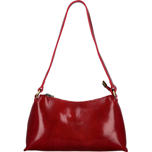 Dámska kožená kabelka na rameno červená - Delami Vera Pelle Araxi 66890742