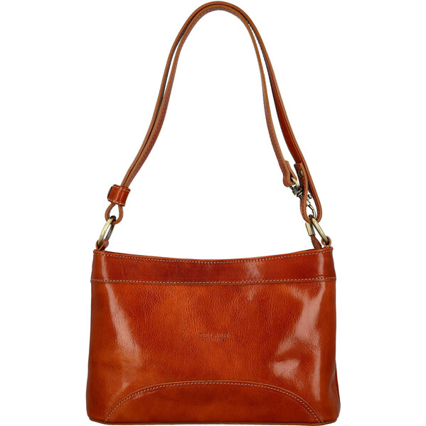 Dámska kožená kabelka na rameno koňaková - Delami Vera Pelle Kilveri 66890748
