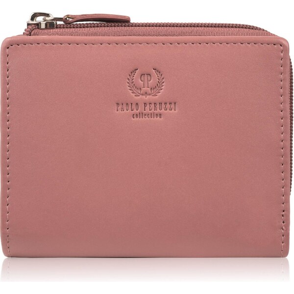 Paolo Peruzzi Malá kožená dámska peňaženka s RFID | ružová SL-06-PI 66882540