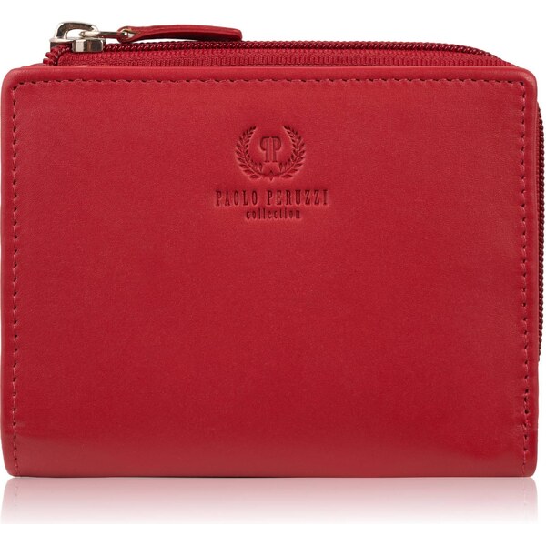 Paolo Peruzzi Malá kožená dámska peňaženka s RFID | červená SL-06-RD 66882541
