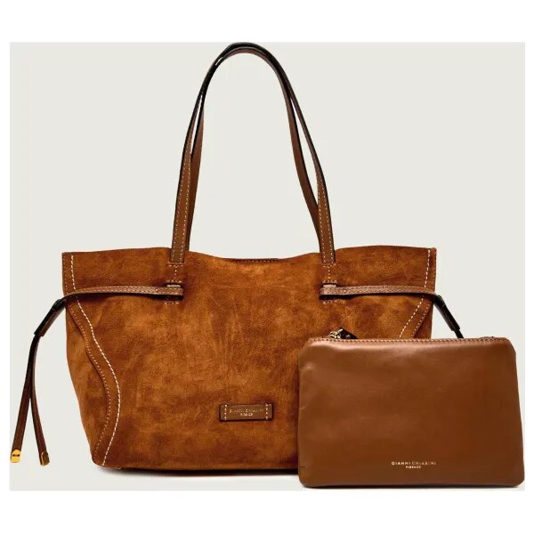 GIANNI CHIARINI Shopper kabelka + príručná taštička VIOLETTE | semiš 66882560