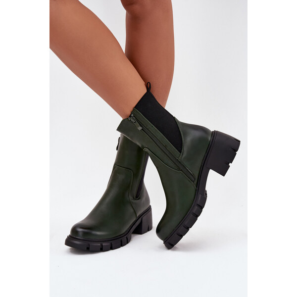 Dámska členková obuv RMR2038 Tmavo zelená s čiernou - Jezzi 66884542