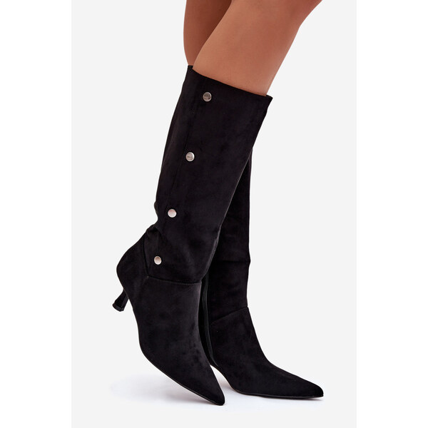 Kesi Dámske čižmy s ozdobnými detailmi Hovelle - čierne 66884797