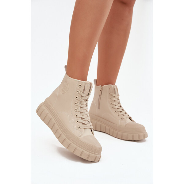 Dámske zateplené členkové tenisky SS274535 Light Beige - Big Star 66884599