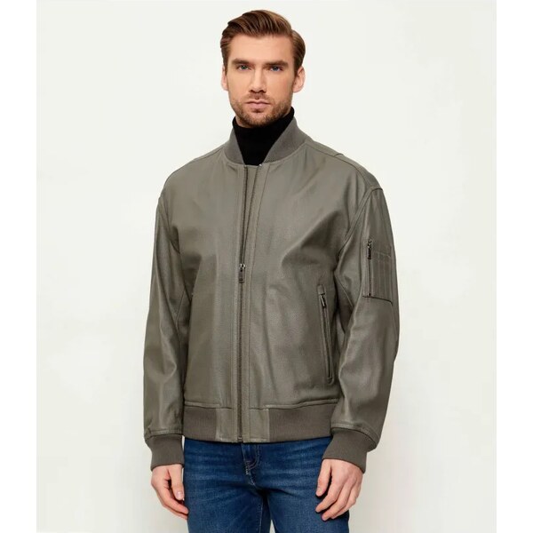 BOSS ORANGE Kožená bunda bomber Jakri | regular fit 66803997