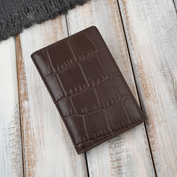 Paolo Peruzzi Elegantné kožené puzdro na karty s krokodílím vzorom s 66887805