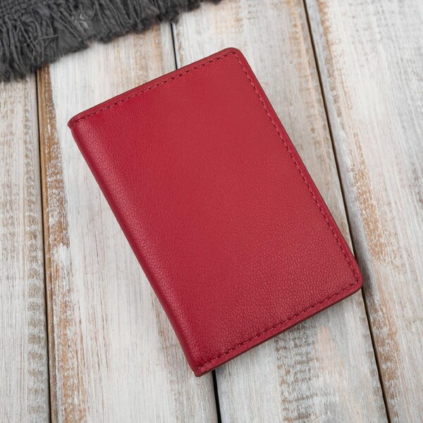 Paolo Peruzzi Elegantné kožené puzdro na karty s RFID | červená KV-05 66887809