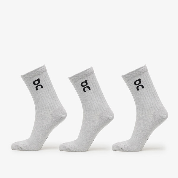 On Logo Sock High 3-Pack Heather Gray L 66888324