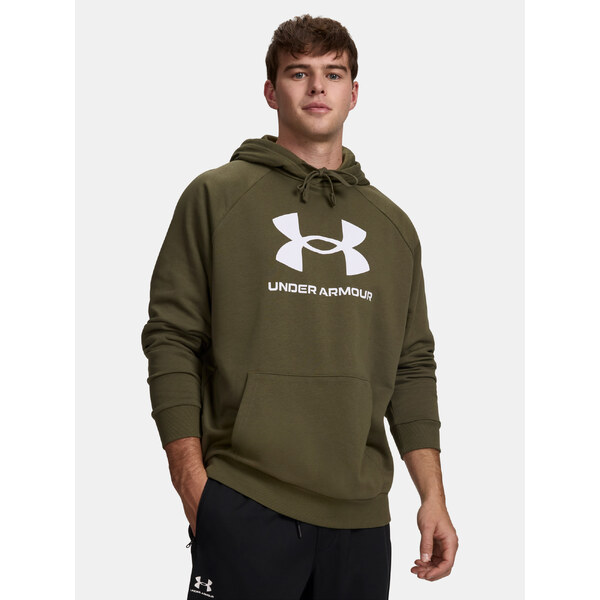 Khaki pánska mikina s kapucňou Under Armour Rival 52521772