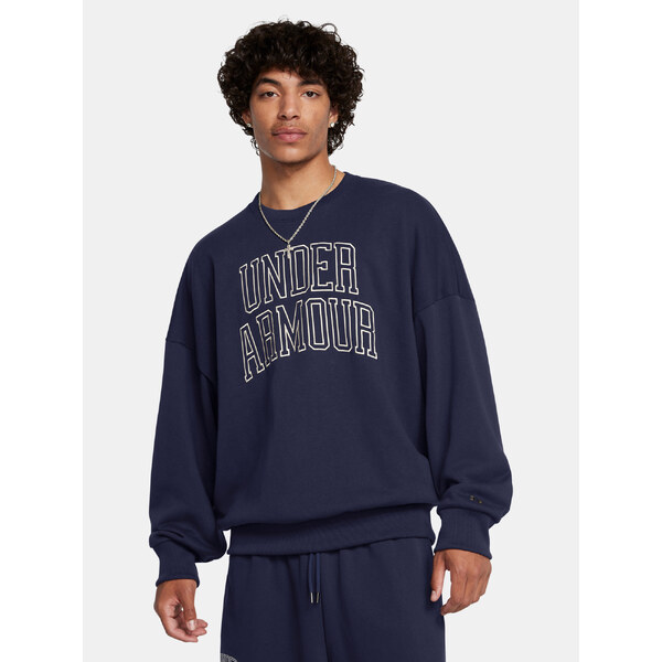 Mens sweatshirt Under Armour UA Icon HWT Terry OS Crew-BLU - Mens 64785046