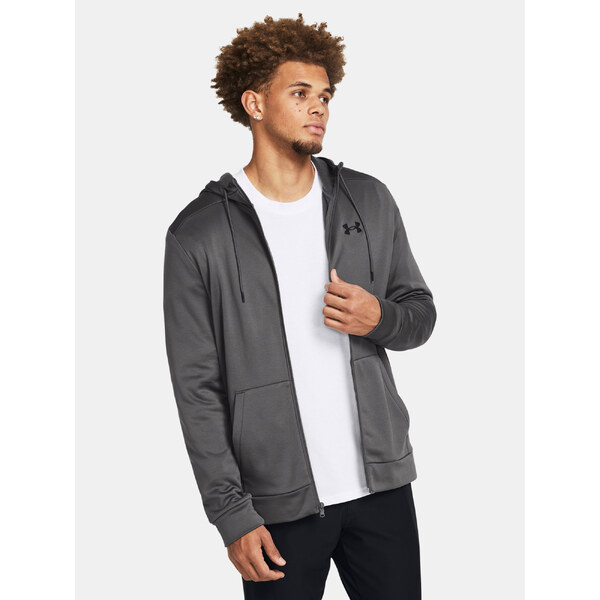 Mens sweatshirt Under Armour UA Armour Fleece FZ Hoodie-GRY - Mens 64783092