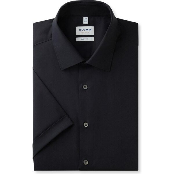 Pánska čierna košeľa krátky rukáv OLYMP body fit 52478308