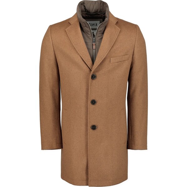 Pánsky hnedý (camel) vlnený kabát S4 66891234