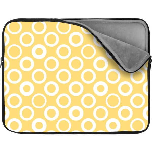 Sablio Obal na notebook Biele kruhy na žltej 65430282