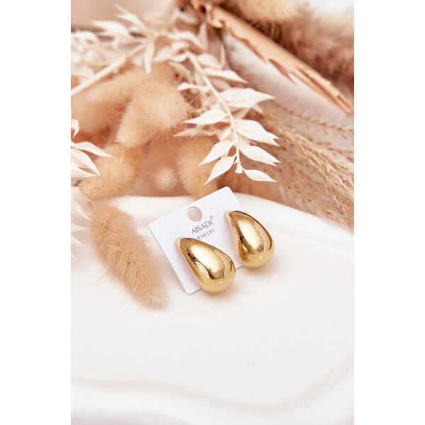 Boto Ženské náušnice z chirurgické oceli Velké kapky zlaté 66892350