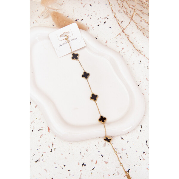 Boto Náramek s přívěsky nerezová ocel zlatá-černá 66892445