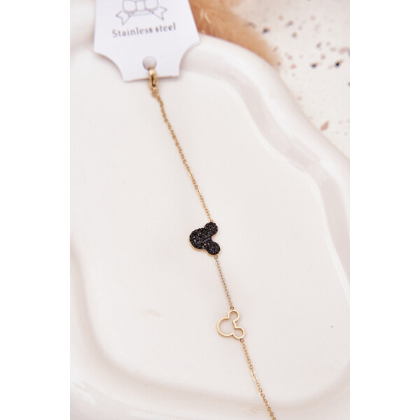 Boto Náramek ze nerezové oceli Myška Mickey Zlato 66892456