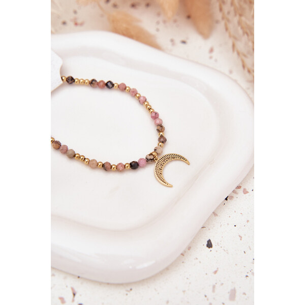 Boto Náramek s korálky a zlatým měsícem 66892464
