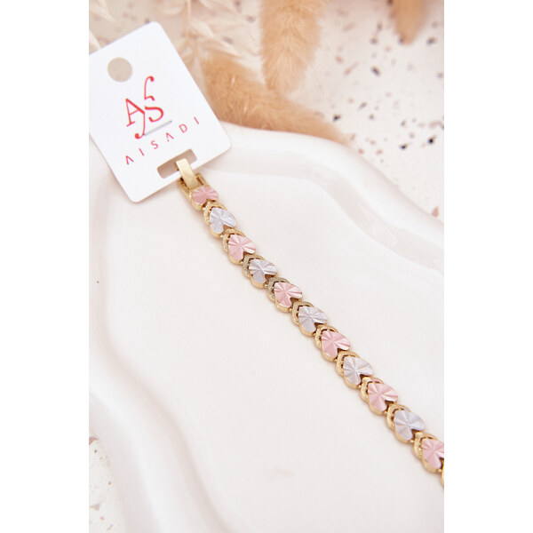 Boto Dámský náramek s barevnými srdíčky chirurgická ocel zlatý 66892471