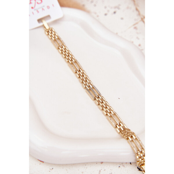 Boto Dámský náramek ze chirurgické oceli s křišťály zlatý 66892474