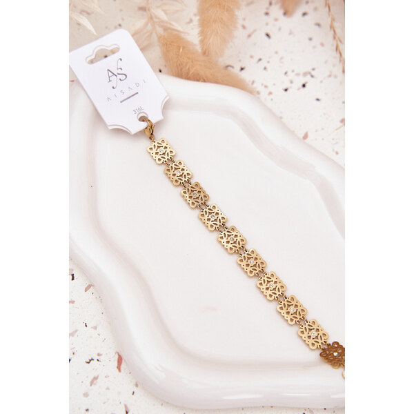 Boto Nastavitelný dámský náramek se zirkony chirurgická ocel zlatá 66892475