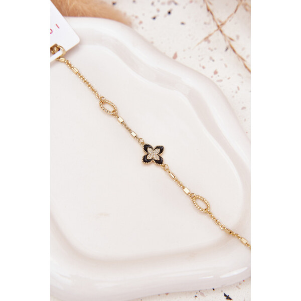 Boto Náramek s čtyřlístkem chirurgická ocel zlatá 66892479