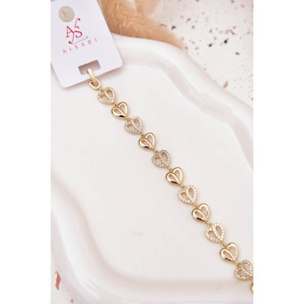 Boto Náramek ze chirurgické oceli se zirkony zlatý 66892477