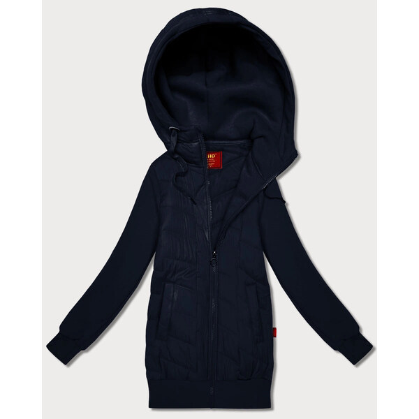 LHD Dámska tmavomodrá mikina s kapucňou z rôznych materiálov 66892691