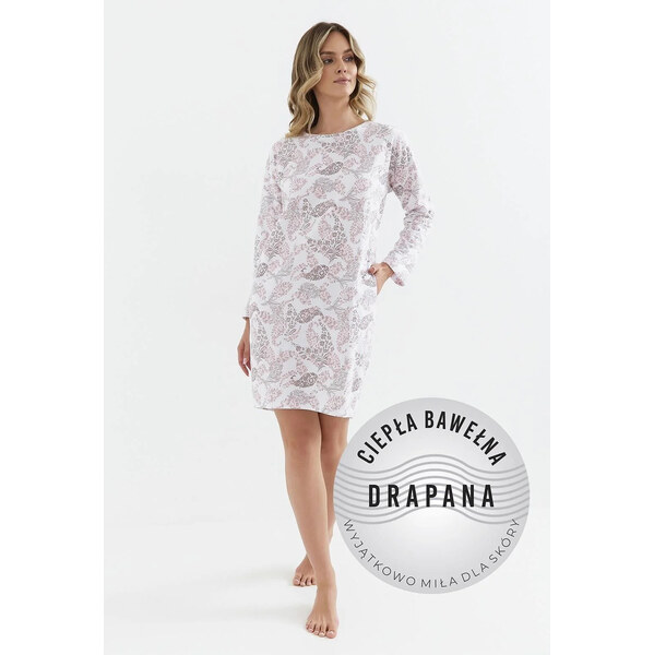 Dámska nočná košeľa 429 White Pattern - Cana 66892538