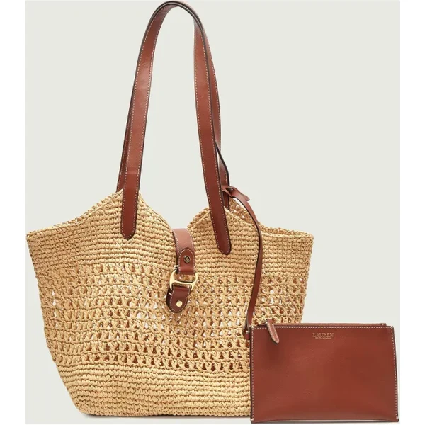 LAUREN RALPH LAUREN Plážová taška + taštička TASHA | s prímesou kože 66887875