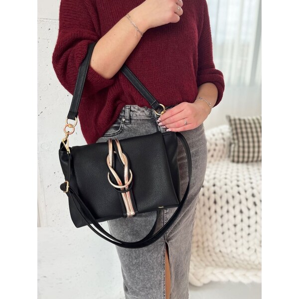 GROSSO Čierno-zlatá kabelka cez rameno / crossbody 66937842