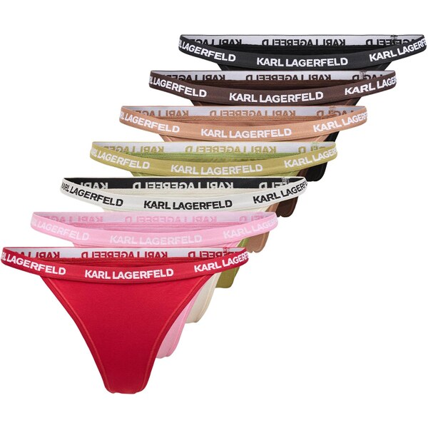 Karl Lagerfeld Nohavičky olivová / ružová / jasne červená / biela 66898002