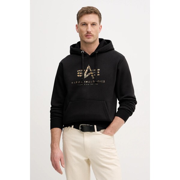 Mikina Alpha Industries Basic Hoodie BL Effect Print 66906090