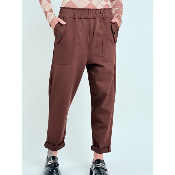 Voga Móda Hnedé nohavice JOSEFINA 66909318