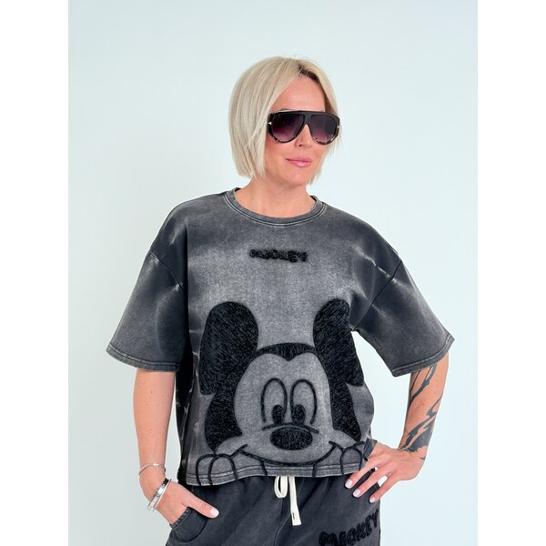 Voga Móda Antracitové tričko KEY 66909340